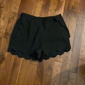 Black shorts with zipper